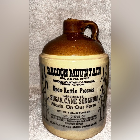 Stoneware Jugs Racoon Mountain Sorghum Syrup 1 QT & 1 Pint Vintage Crock (2) - Picture 2 of 7